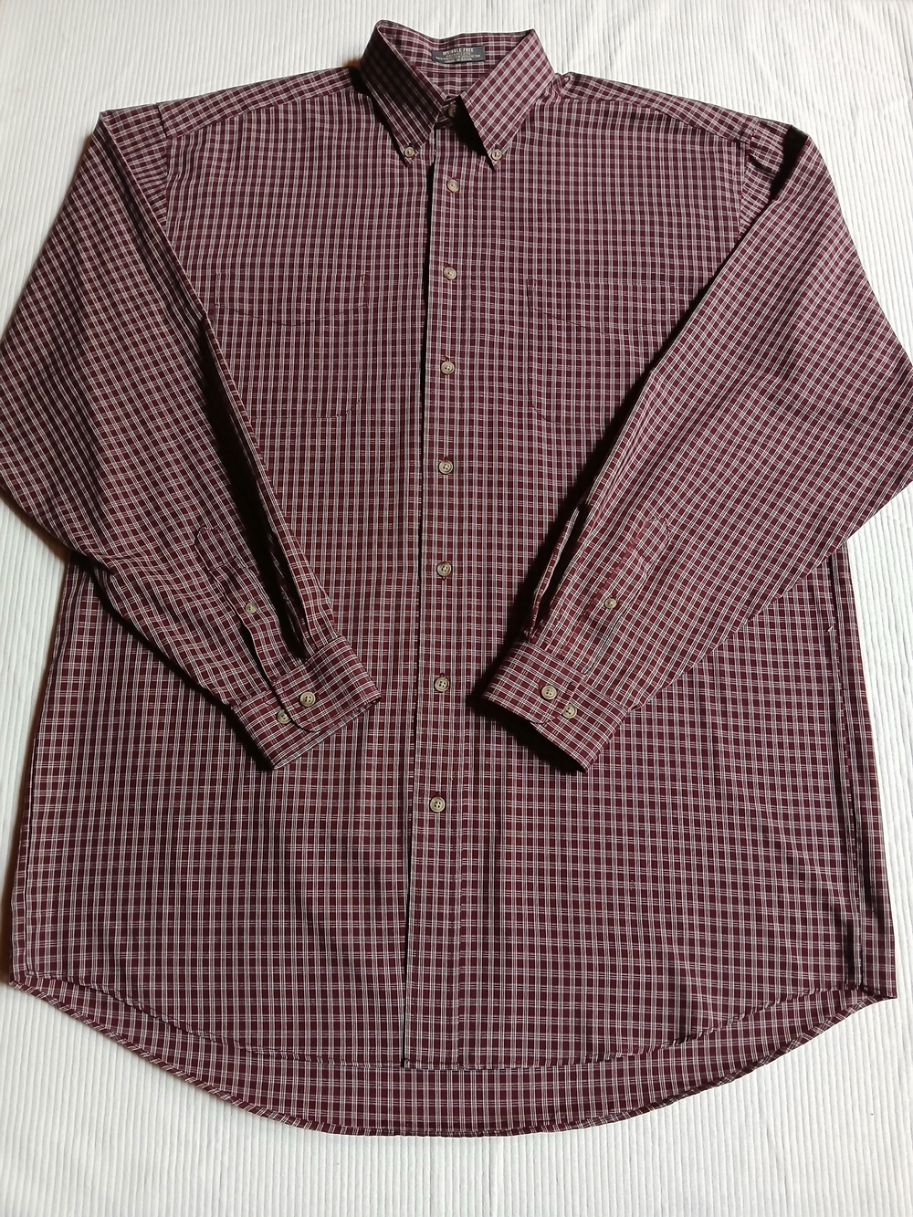Van Heusen Classic Dress Shirt Mens Size LT Red Plaid Long Sleeve Button Up NWOT